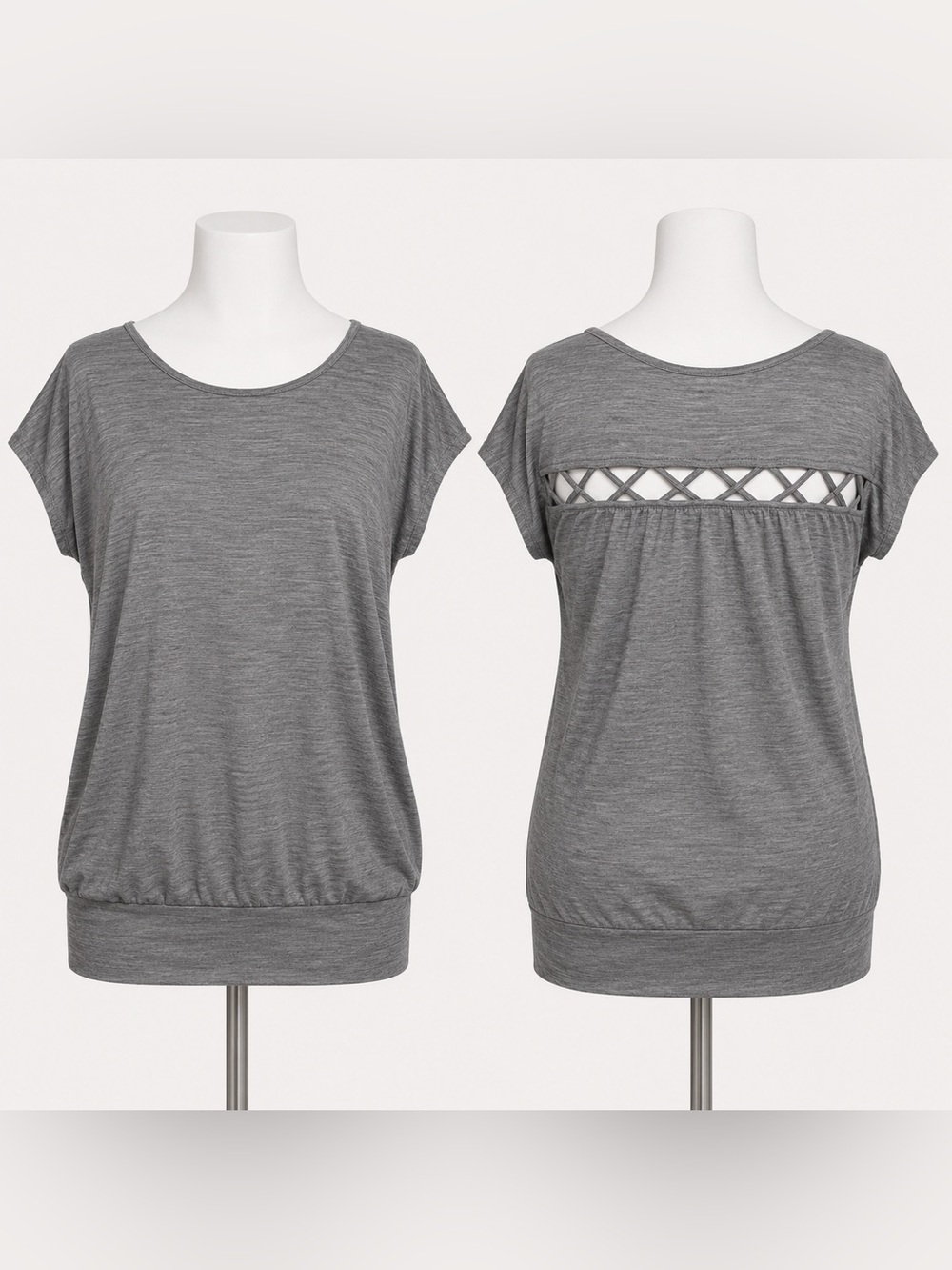 Maurices in Motion Gray Lattice Back Active Top Size 3X